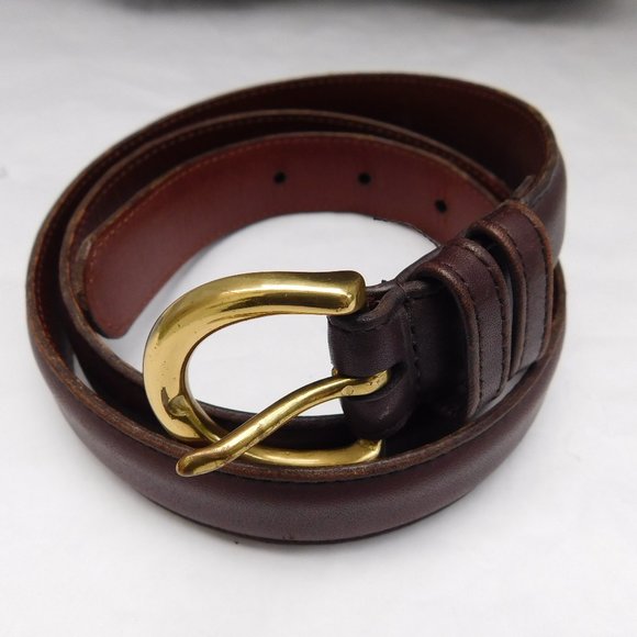 VINTAGE COACH BROWN GLOVE LEATHER BELT - Picture 5 of 8